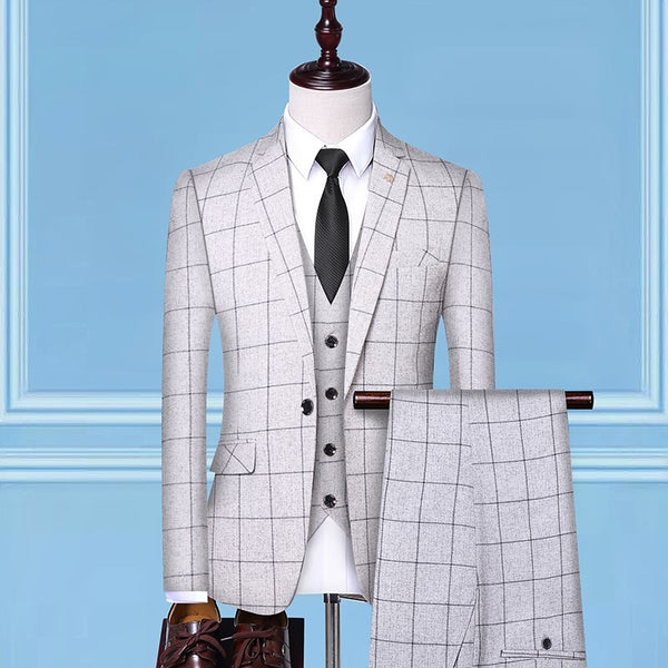 Men's Checkered Three-Piece Suits