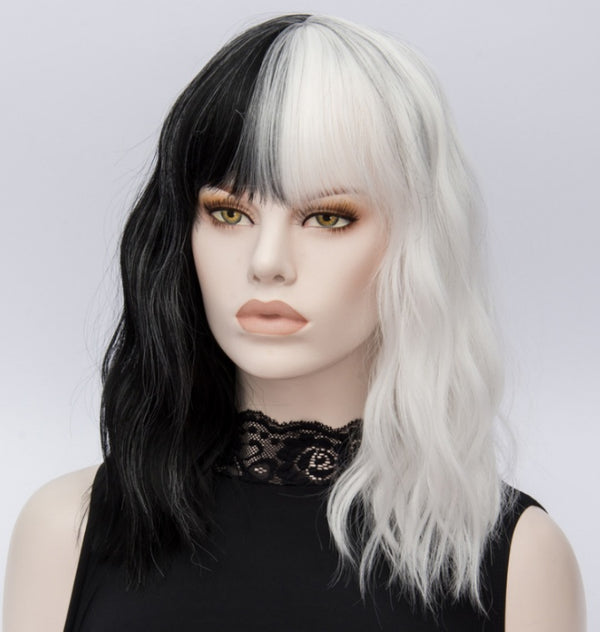 Black & White Kinky Wig