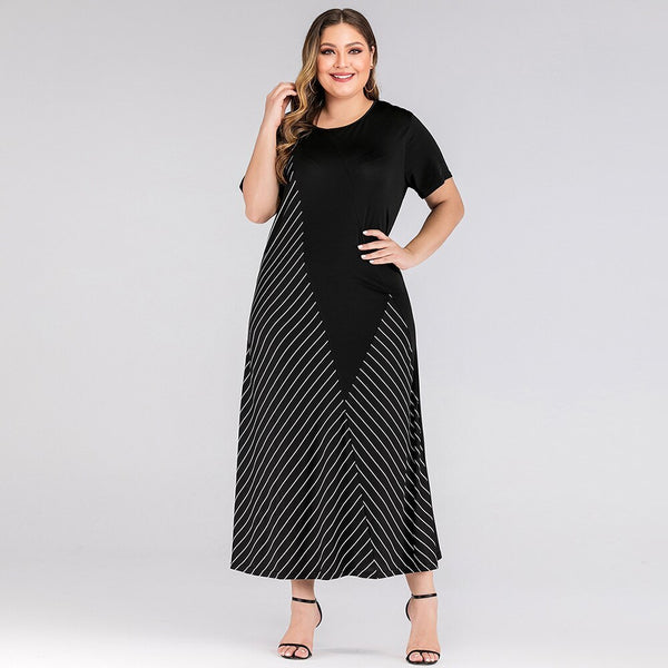 Black Patchwork Maxi Dress