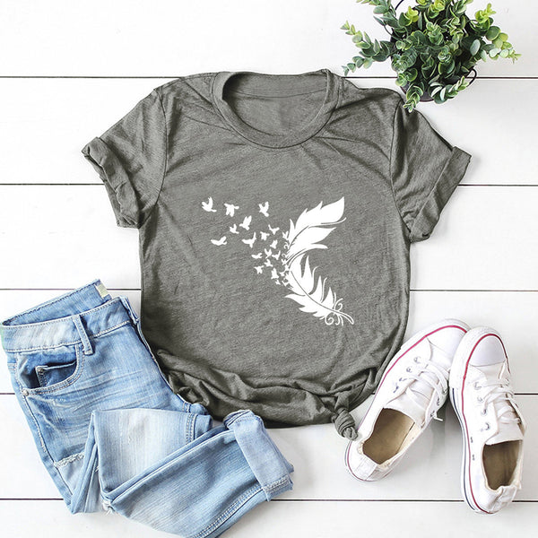 Feather Print T-Shirt