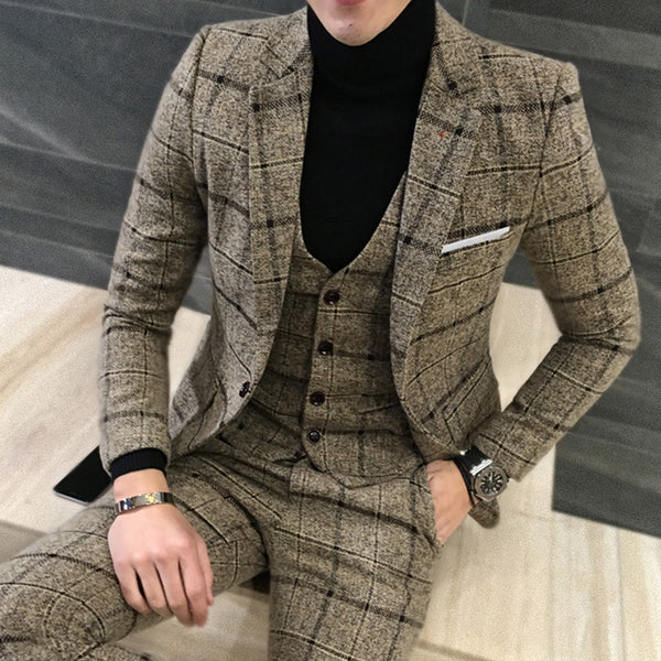 Slim Fit Plaid Suits