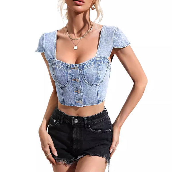 Slim Fit Denim Top